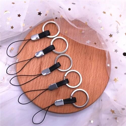 Small Finger Ring Key Ring Keychain Lobster Clasp Lanyard Mobile Straps USB Short Lanyard Keyrings DIY Accessories Lariat Charm