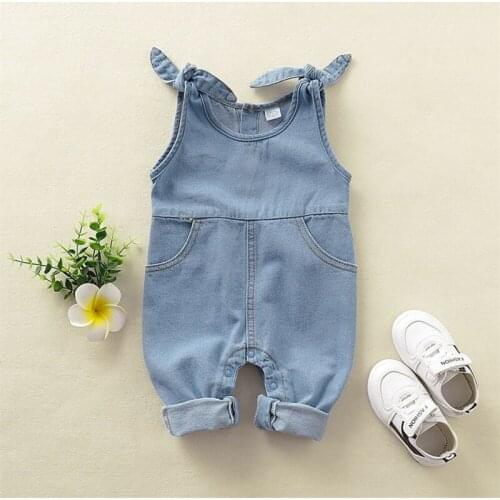 US Newborn Baby Boy Baby Girl Clothes Denim Romper Jumpsuit Outfit Set Overall
