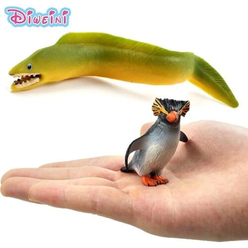 Simulation Small sea Eel Fish Penguin Animal Model Ornaments figure Figurine home decoration accessories decor Gift For Kids toy