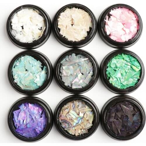 9 Shaped Holographic Nail Sequins Iridescent Flakes Shell Glitter Sticker Manicure Nail Art Design Make Up Decals Decoration
