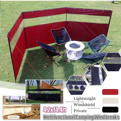 Outdoor Array Screen Beige Black Wine Red Oxford Cloth Material Metal Rod Transparent Window Picnic Picnic Cloth Windproof Wall