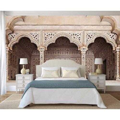 Custom Size 3D Photo Mural Classic Building Arch Removable Wall Papers Self-adhesive Vinyl Wall Sticker Art Home Decor Mural