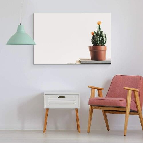 Canvas Wall Art Cactus with Red Flower at Corner Painting Artwork for Home Prints on Canvas Oil Painting Drop shipping