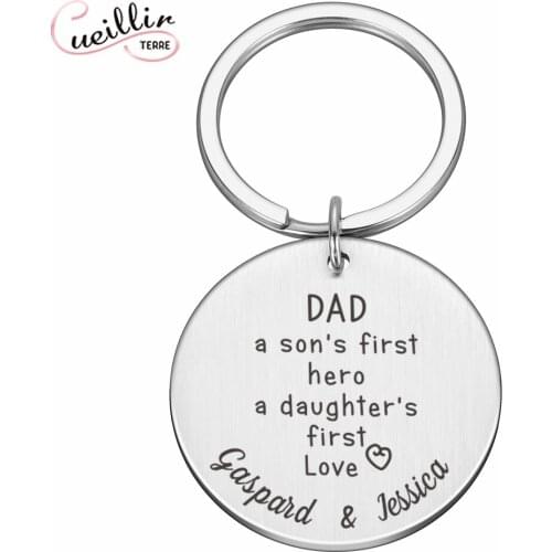 Surprise gift for father Fathers birthday custom keychain Grateful father Unique accessories Beautifully keyring meaningful key
