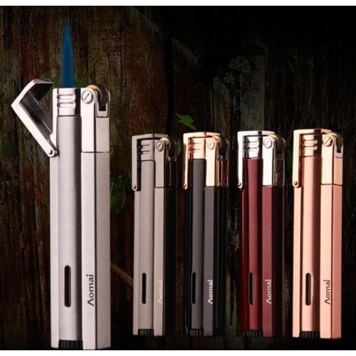 New Compact Jet 1300 C Torch Butane Turbo Lighter Strip Gasoline Windproof All Metal Cigar Lighter