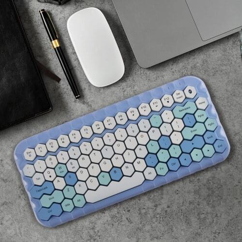 Bluetooth Wireless Keyboard Pink Office Keyboard Girl Gifts 83 Colorful Keycaps PC Gamer Keypad keyboard For Android Windows