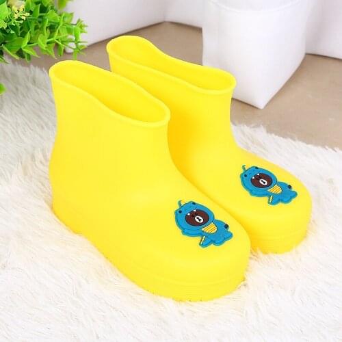 Newest Fashion Kids Rain Boots Girls and Boys Children Cartoon Rainboots Waterproof Overshoes Water Shoes Rubber Non-slip Shoes