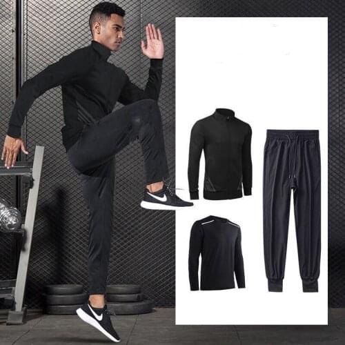 New Reflective Sports Suit Men Running Set Jogging Basketball Underwear Sportswear Gym Tights Running Tracksuit Training Clothes