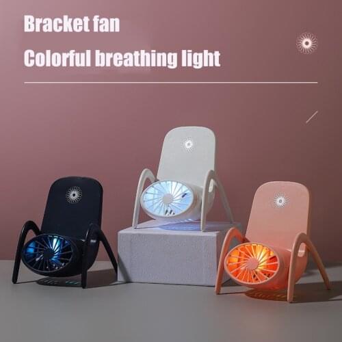 New Desk Mobile Phone Holder Stand USB Rechargeable Desktop Mini Fan for Phone iPad Tablet Laptop