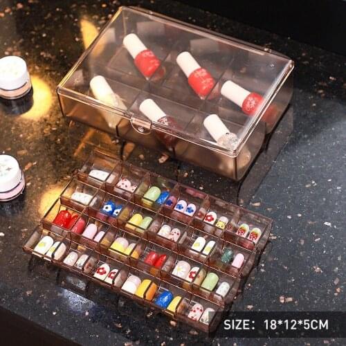 Nail Organizer Nail Paints 30 GridsTransparent Plastic Storage Box Acrylic Jewelry Stand Earring Ring Earstud Display Case