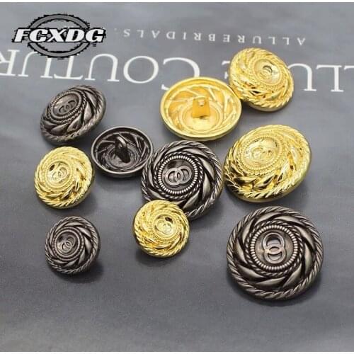 10pcs Round Retro Metal Jacket Buttons Fashion Decorative Buttons for Clothing Handmade DIY Sewing Accessories Buttons for Coat