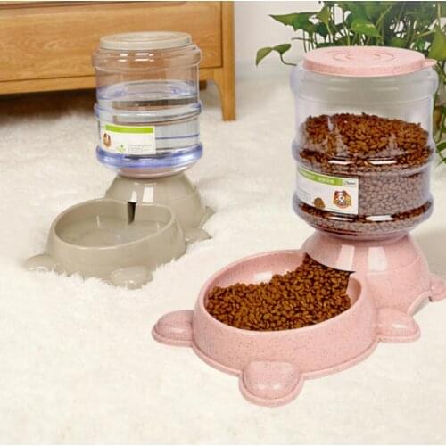 3.8L Home Large Capacity Adjustable Automatic Pet Feeder Drinking Fountains Dog Bowl Water Dispenser For Dogs Cats Food Dish