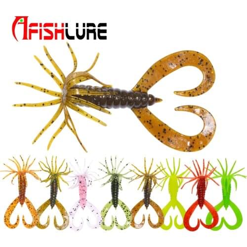 Soft Fishing Worms 75mm 2.9g 6pcs/bag Beard Soft Lure Soft Bait Bass Plastic Silicone Leurre souple Shad AR16