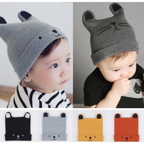 Baby Hat Crochet Autumn Winter Hats ChildrenS Hat For Boy Girls Cotton Beanie Cap Toddler Infant Baby Knitted Bonnet 0-12M