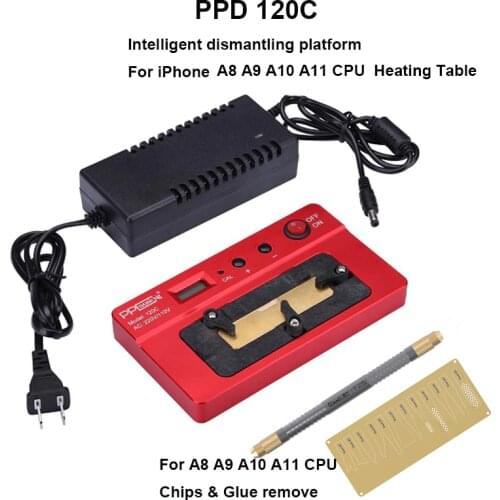 PPD 120C Dedicated Heating Plate For iPhone A8/A9/A10/A11 CPU NND Demolition Desoldering Platform For iPhone6/6S/6P/7/7P/8/8P