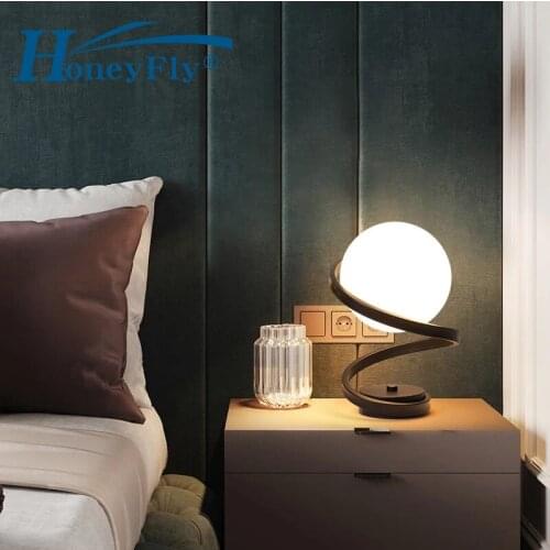 HoneyFly LED Pug-in Ring Table Lamp 220V 9W Iron Bedside Lamp Entry Lux Art Grade Wall Lamp Bedroom Living Room