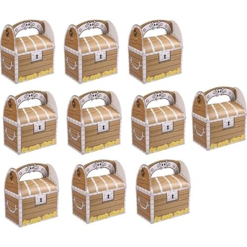 10 Pieces Of Exquisite Christmas Paper Candy Gift Box Gift Biscuit Treasure Box Paper Snack Storage Bag Holiday Gift Bag