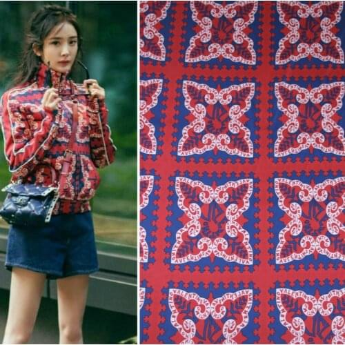 145cm digital printing fabric drape handmade DIY dress cheongsam pajamas fabric scarf material polyester fabric wholesale cloth