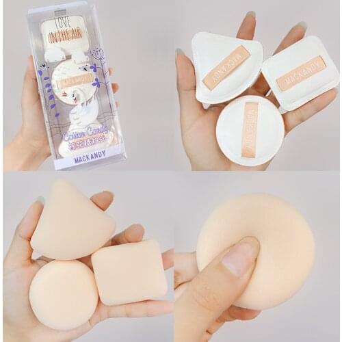 3 Cotton Candy Makeup Puffs Wet And Dry Facial BB Cream Mixed Foundation Sponge Puff