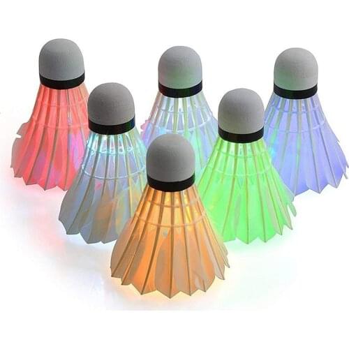 5pcs Novelty Sports Dark Night LED Glowing Badminton Birdies Shuttlecocks (Random Color)