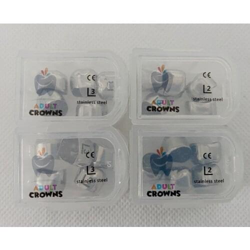 LL LR 5X Dental Adult Molar Crowns Preformed Crown Stainless Lower Left/Right Molar Teeth Aesthetics