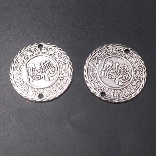 6pcs Silver Color Ancient Maya Civilization Divination 20 Sun Totem Symbol Connectors DIY Charms Jewelry Metal Accessories P593