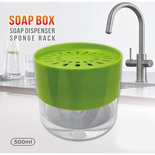 Detergent Round Push Type Soap Automatic Liquid Dispenser Convenience Press Sponge Soap Dispenser For Kitchen can CSV