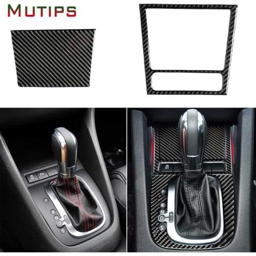Mutips Car Ashtray Panel Frame Gear Shift Trim Auto Carbon Fiber For VW Volkswagen golf 6 gti R MK6 2008-2012 scirocco 2009-2016
