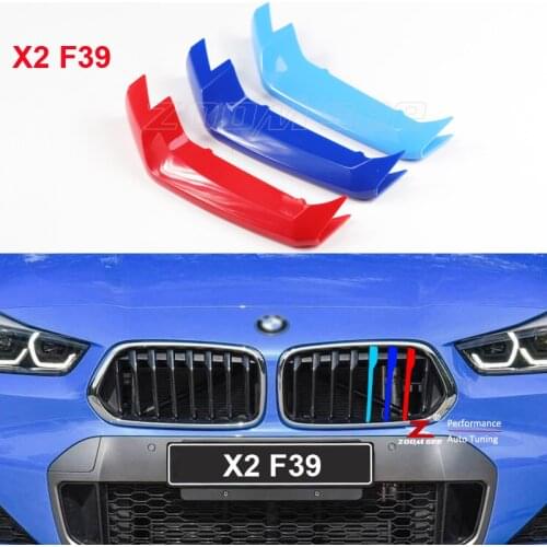 Car Accessories Front Grill Trim Stripes M Sport Strips Cover Decoration Clip Stickers for NEW BMW X2 F39 2018