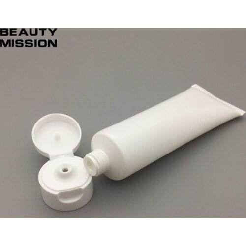 BEAUTY MISSION 50pcs 50g DIY empty white plastic tube bottles for cosmetics,50ml PE handcream/facial cleanser container bottles