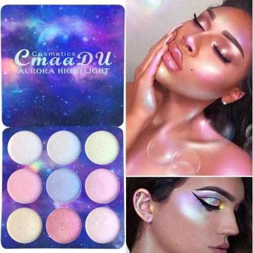 Cmaadu Contouring Eye Face Brighten Shimmer Highlighter Palette Glow Kit Concealer Waterproof Illuminator Glitter Powder Makeup