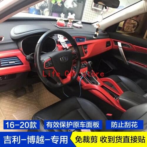For Geely Bo Yue 2016-20 Carbon Fiber Gear Center Console Panel Door Panel Protective Film Interior Sticker