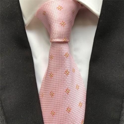 10 cm Width New Design Mens Ties Jacquard Woven Neck Tie Corbatas Pink Floral Neckties