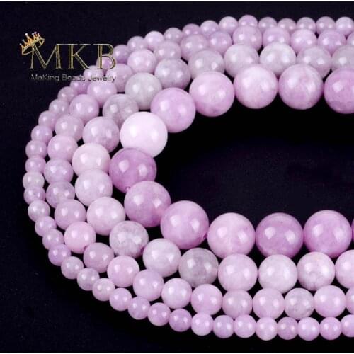 Smooth Purple Angelite Round Spacer Beads For Jewelry Making Natural Stone Beads 4 6 8 10 10mm Diy Bracelet Necklace 15" Strand