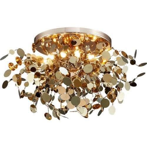 Chrome Plated Mirror Stainless Steel LED Ceiling Chandeliers for Living Dining Room Home Indoor Lighting decorative led ceiling