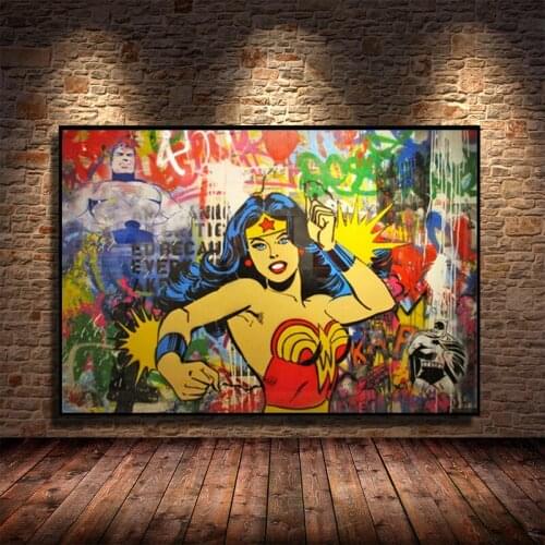 Graffiti Art Superhero Canvas Print Painting Poster Marvel Avengers Wall Art Pictures for Kids Bedroom Living Room Cuadro Decor
