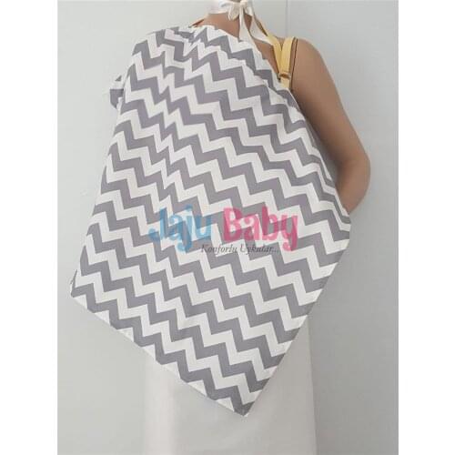 Jaju Baby Gray Zigzag Breastfeeding Apron