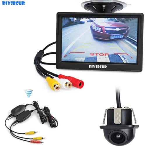 DIYSECUR Wireless 5" HD LCD Display Rear View Monitor Car Monitor Mini Car Cam Rear View Car Camera Reversing System