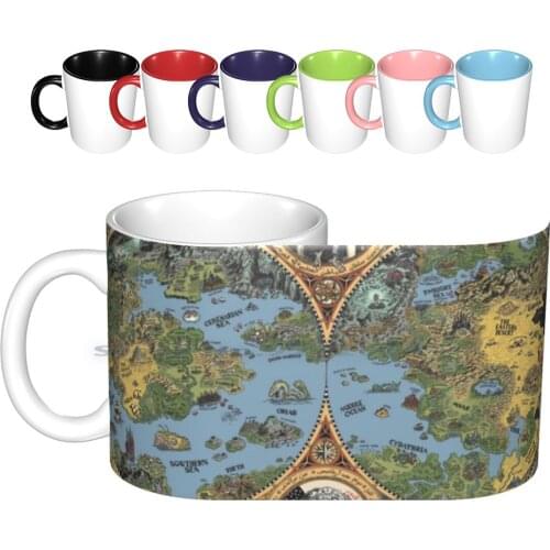 Hp Dreamland Map Ceramic Mugs Coffee Cups Milk Tea Mug Hp Dreamland Cthulhu Horror Necronomicon Arcane Creative Trending