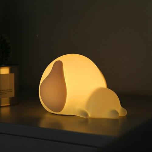 Lazy silica gel lamp Seven colors Discoloration LED light night light puppy Pat lamp Wake up lamp Milk lamp