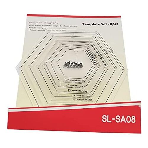 Mini Hexagon Quilting Template for Domestic Sewing Machine 1 Set = 8pcs #SL-SA08