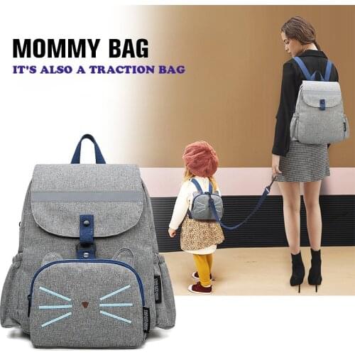 Multi-function Mommy Traction Nappy Backpack Bag Mummy Large Capacity Bag Mom Baby Waterproof Outdoor Travel Diaper Bag For Baby