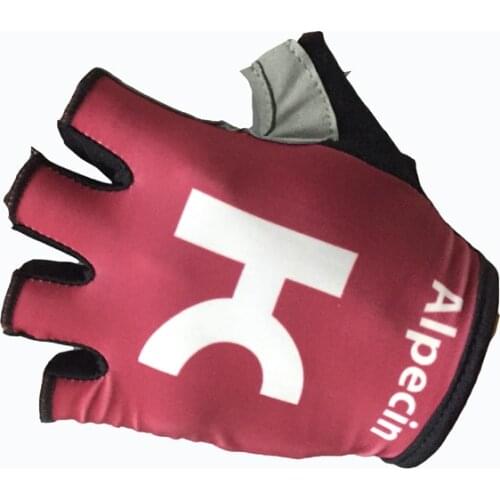 2018 KATUSHA ALPECIN Team One Pair Sports Half Finger Cycling Jersey Gloves MTB Road Mountain Bike Bicycle Gel Gloves