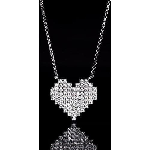 Womens Luxury Jewelry Morocco 925 Sterling Silver Love Heart Design Chain Necklaces Simple Fashion Delicate Necklace Gift Lady