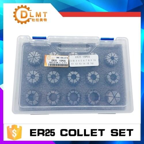 15PCS/16PCS ER25 Collet Chuck Set CNC Engraving Machine Lathe Mill Spring Chuck 0.015/0.008MM ER Chuck