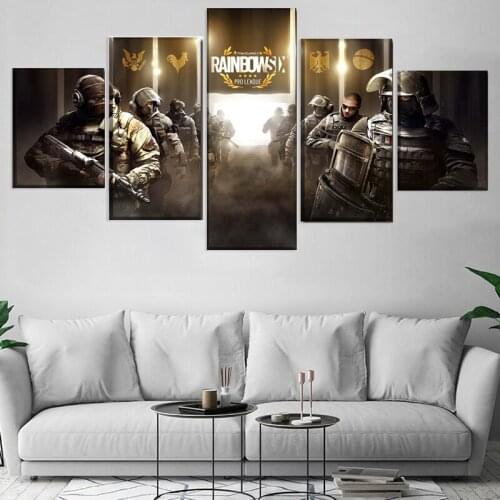 5 Piece Pro League Tom Clancys Rainbow Six Siege Poster Modern Home Wall Art Decor Picture HD Print Painting On Canvas Artworks