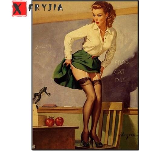 Fashion girl retro poster diamond painting full square round new hot sale diamond embroidery home decoration art children gift