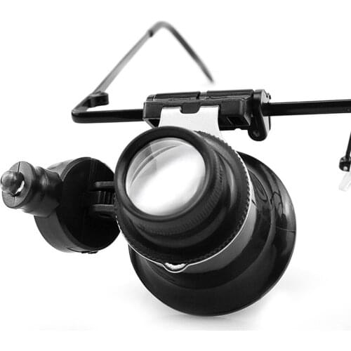 Headband 20x Magnifying Glasses Lens W/ LED Lamp for Close Work Watch Repair