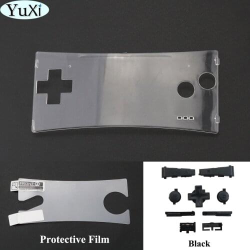 YuXi Clear Repair Front Shell Faceplate Case for Nintend for Gameboy Micro for GBM Front Panel With Protective Film Buttons Set