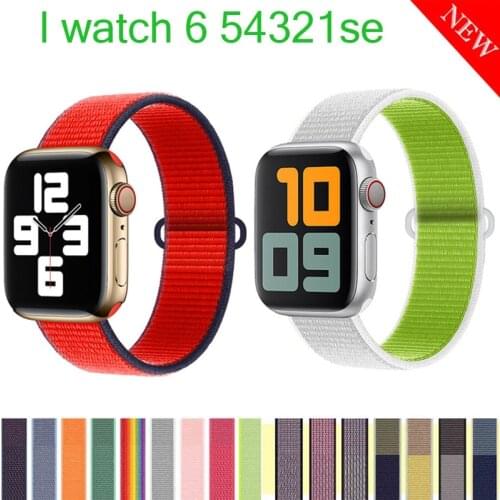Nylon Strap for Apple watch band 44mm 40mm 42mm 38mm iWatch 6 se 1 2 3 4 5 band smartwatch wristband belt loop bracelet